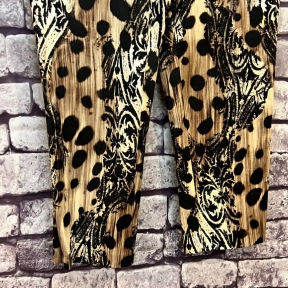 Chico's So Slimming Black, Brown & Ivory Crop Pants Size S/4 - Picture 3 of 8